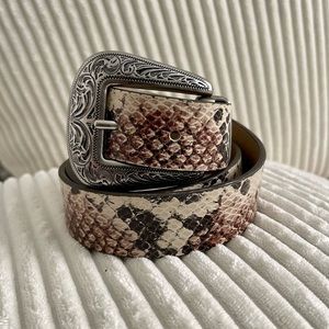 Snake print western belt